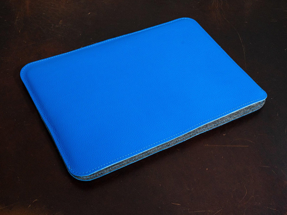 Leather Macbook Sleeve With Wool Lining - Blue Pro & Air Case - olpr.