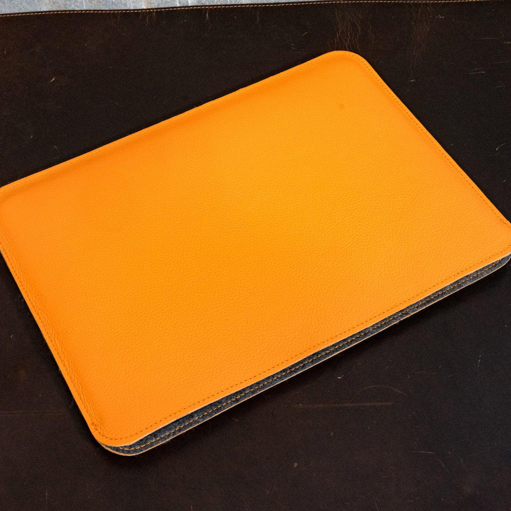 
                      
                        Leather Macbook Sleeve With Wool Lining - Orange  - olpr.
                      
                    