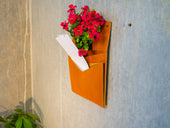 Milwaukee Leather Vertical Mail Box with 2 Pockets - Natural  - olpr.