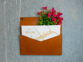 Milwaukee Leather Horizontal Mail Box with 2 Pockets - Natural  - olpr.
