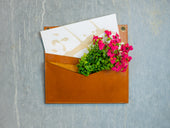 Milwaukee Leather Horizontal Mail Box with 2 Pockets - Natural  - olpr.