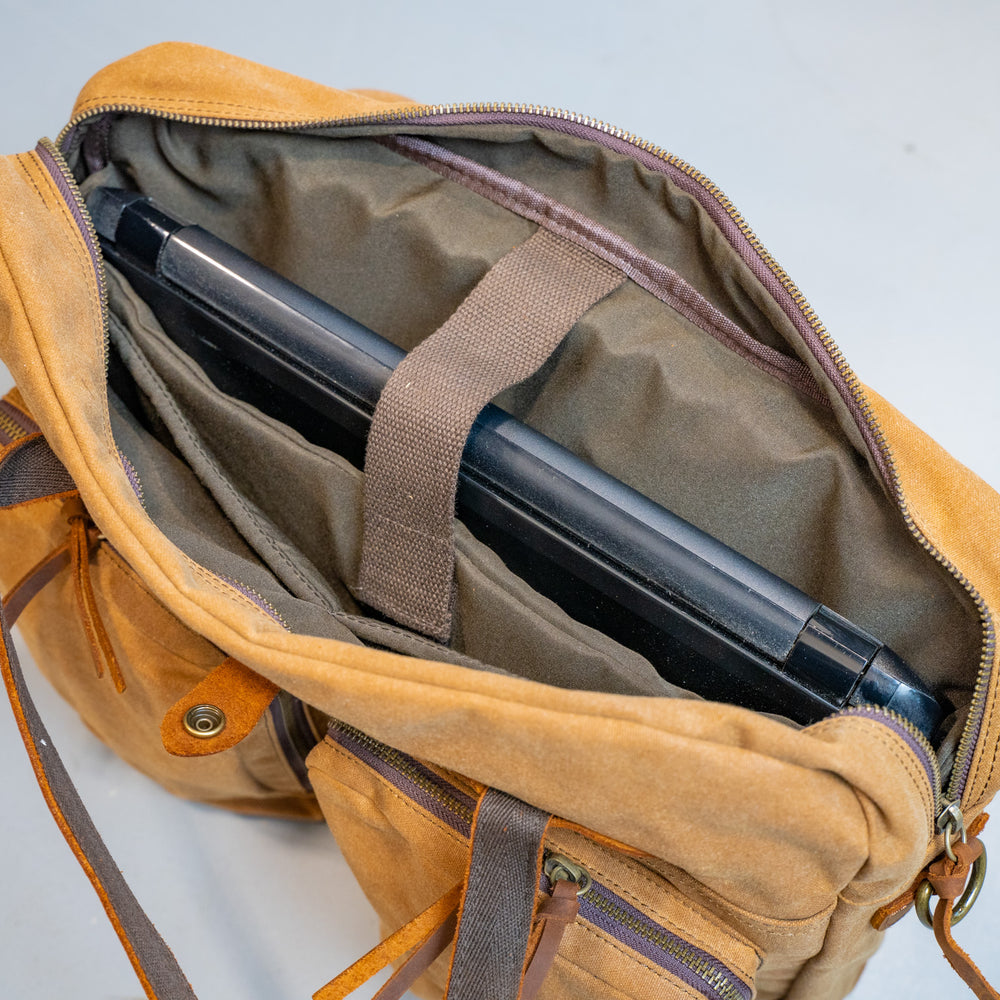 
                      
                        Canvas and Leather Briefcase Marty - Camel
                      
                    
