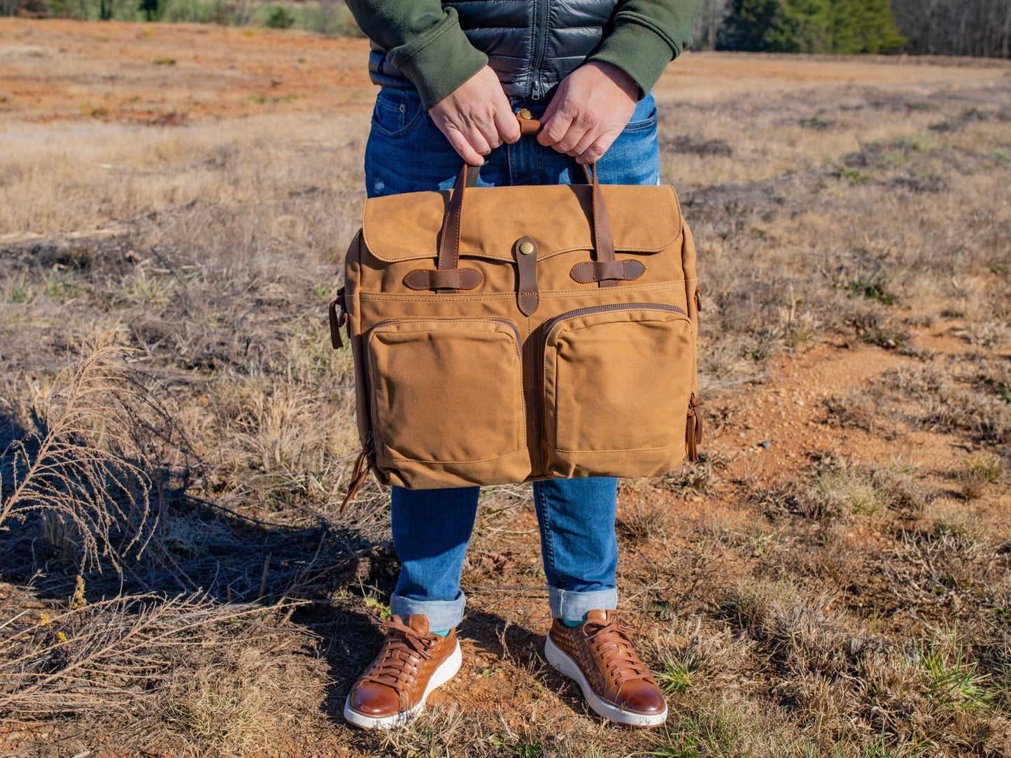 Canvas and Leather Briefcase Marty