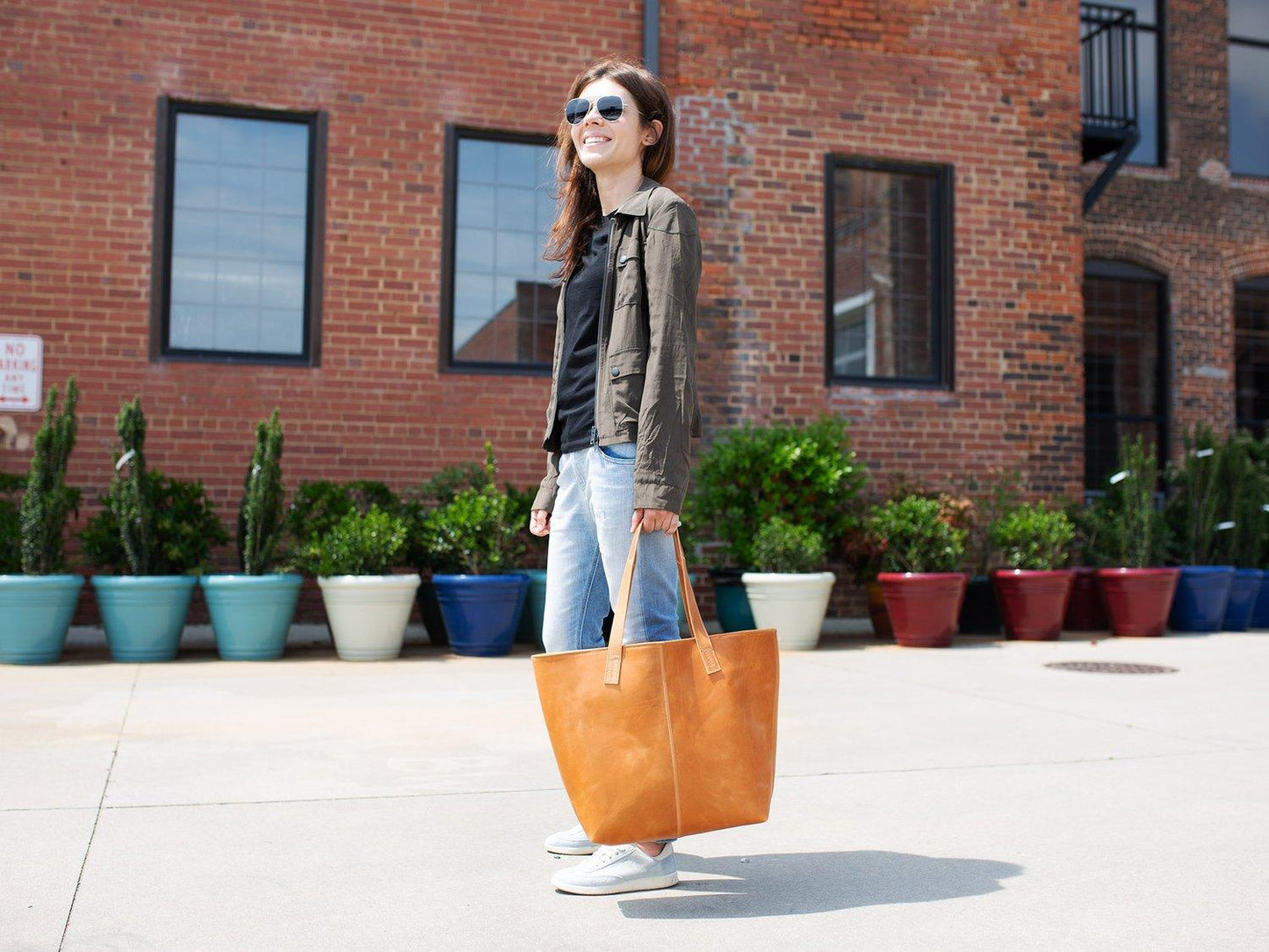 Leather Tote Bag Jess - Natural Women Bag - olpr.