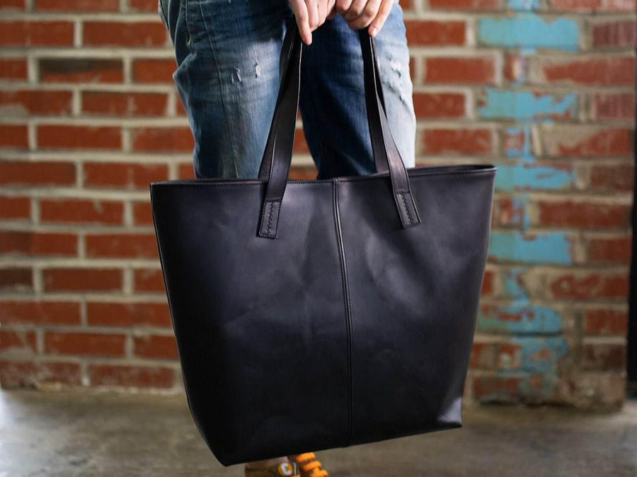 Milwaukee Leather Tote Bag - Black