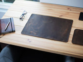 Leather Placemat Milwaukee - Dark Chocolate Desk Pad - olpr.