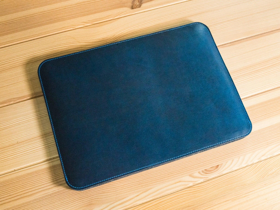 Italian Leather Macbook Sleeve - Blue Pro & Air Case - olpr.