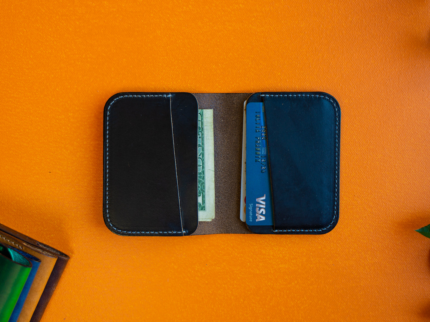 Horween Leather Bifold Minimal 2.0 Wallet - Black Wallet - olpr.