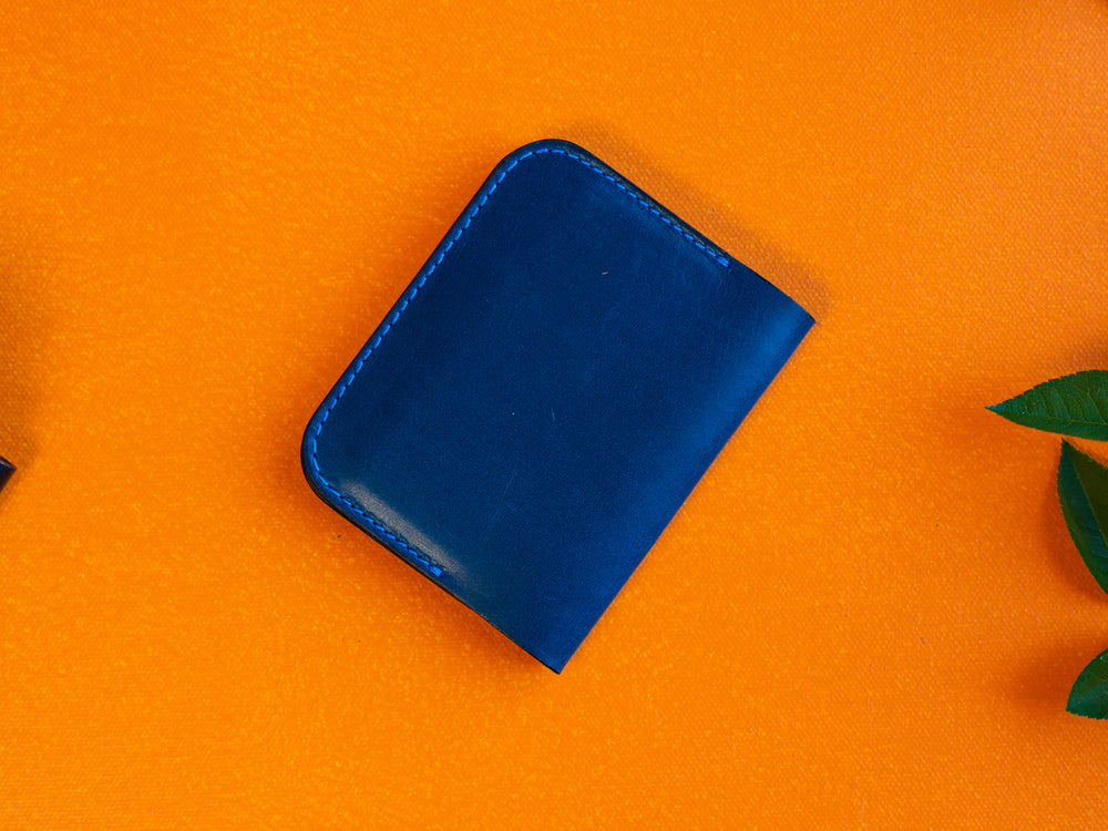 Horween Leather Bifold Minimal 2.0 Wallet - Navy Wallet - olpr.