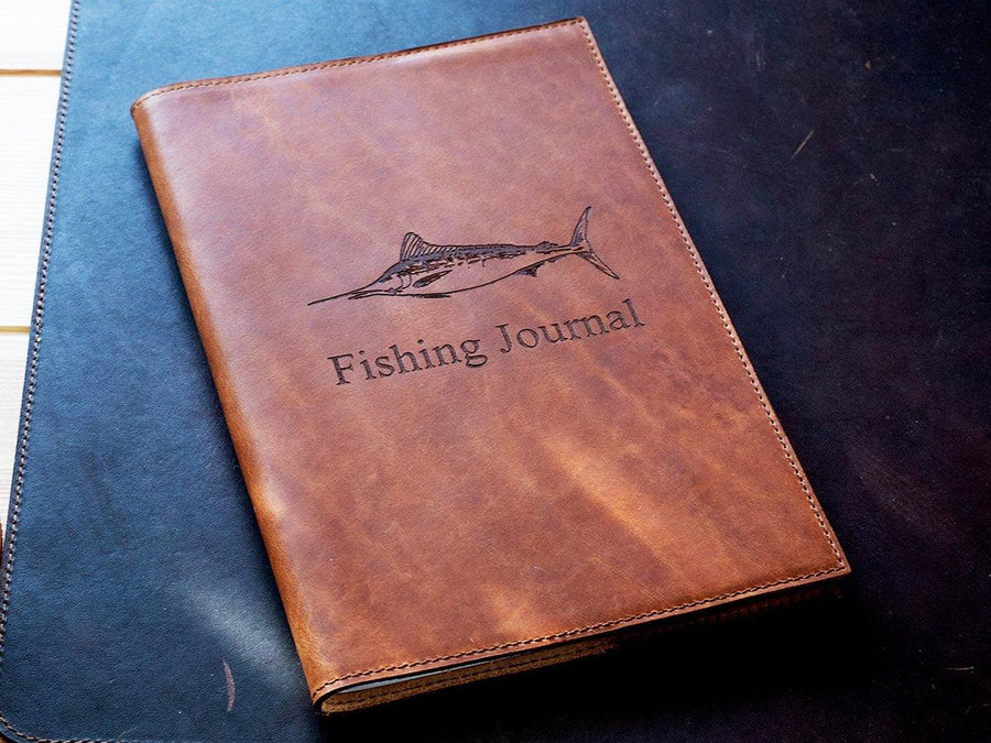Leather Fishing Log - Natural Journal - olpr.