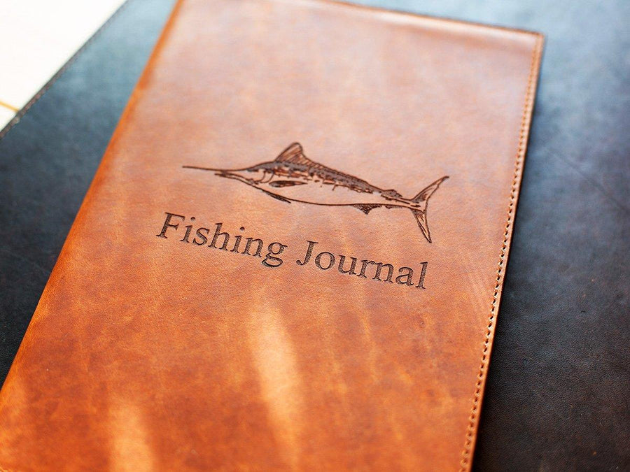 Leather Fishing Log - Natural Journal - olpr.