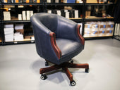 Leather Swivel Lounge Chair - Navy Chair - olpr.