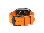 Italian Leather Apple Watch Band - Orange iWatch Strap - olpr.