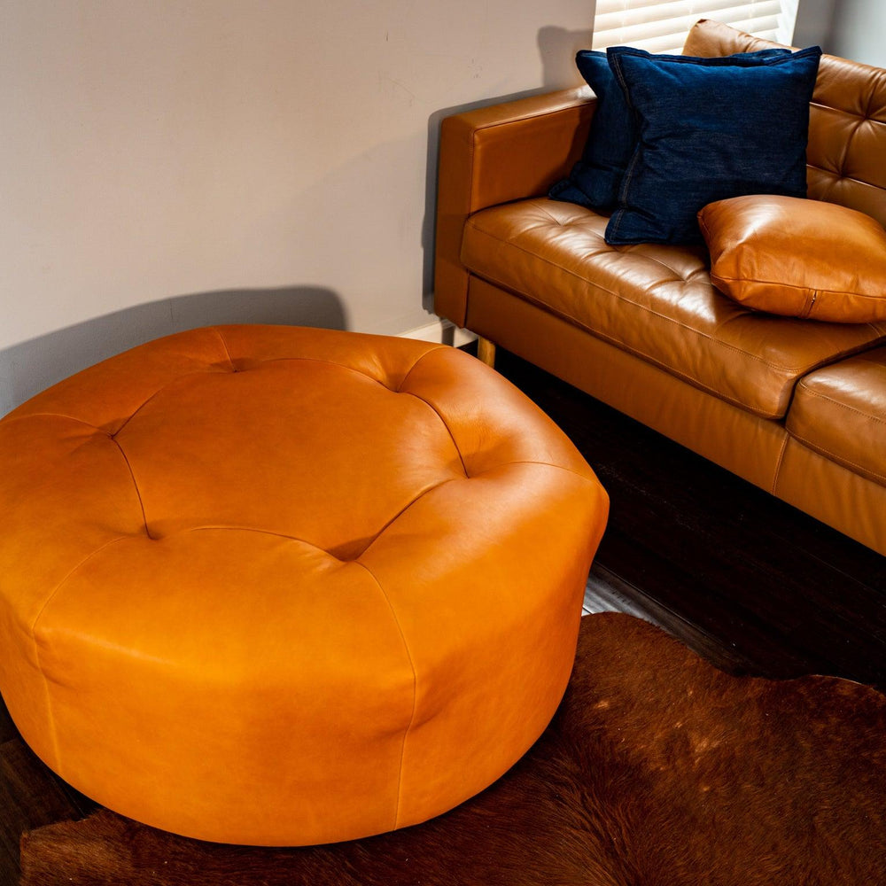 Milwaukee Leather Ottoman Chair - Natural Chairs - olpr.