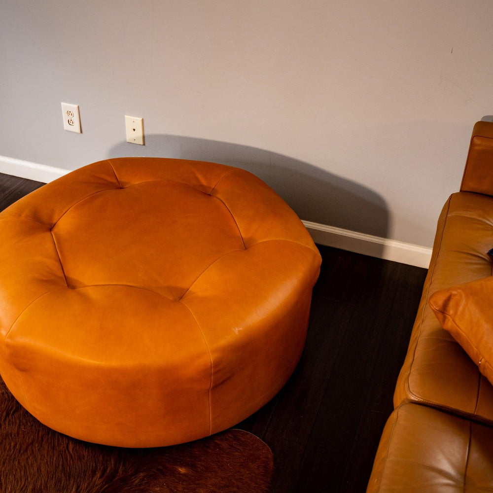 Milwaukee Leather Ottoman Chair - Natural Chairs - olpr.