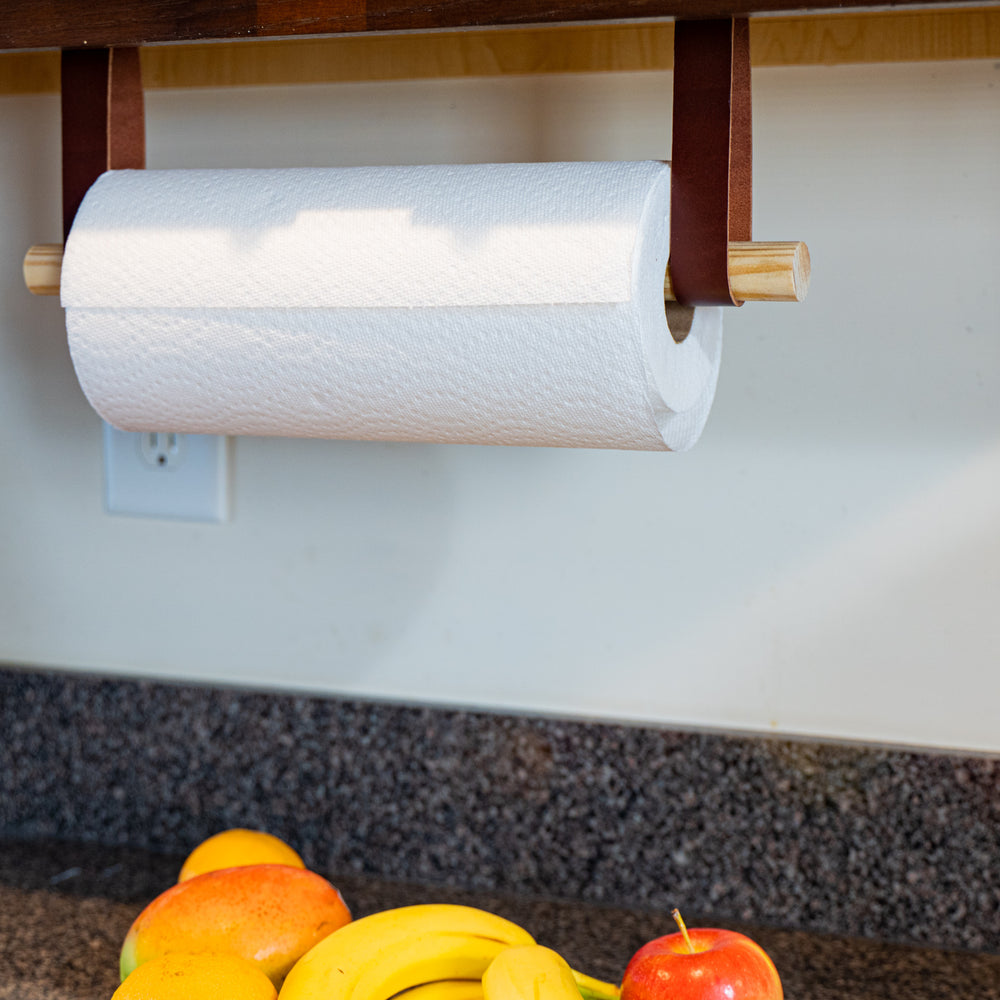 Milwaukee Leather Paper Towel Holder - Chestnut Paper Towel Holders & Dispensers - olpr.