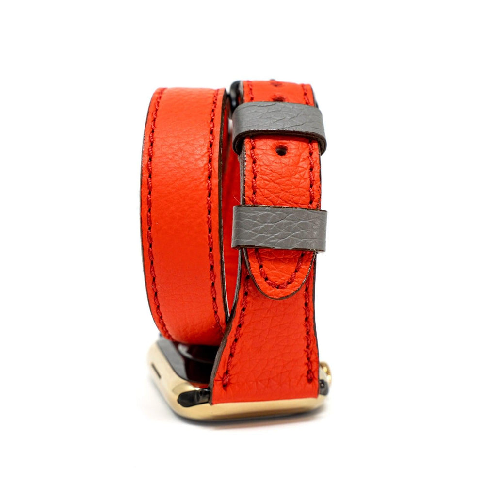 
                      
                        Petite Double Italian Leather Apple Watch Band - Red iWatch Strap - olpr.
                      
                    