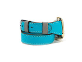 Petite Double Italian Leather Apple Watch Band - Turquoise iWatch Strap - olpr.