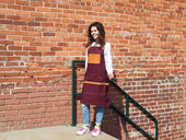 Canvas and Leather Apron - Burgundy