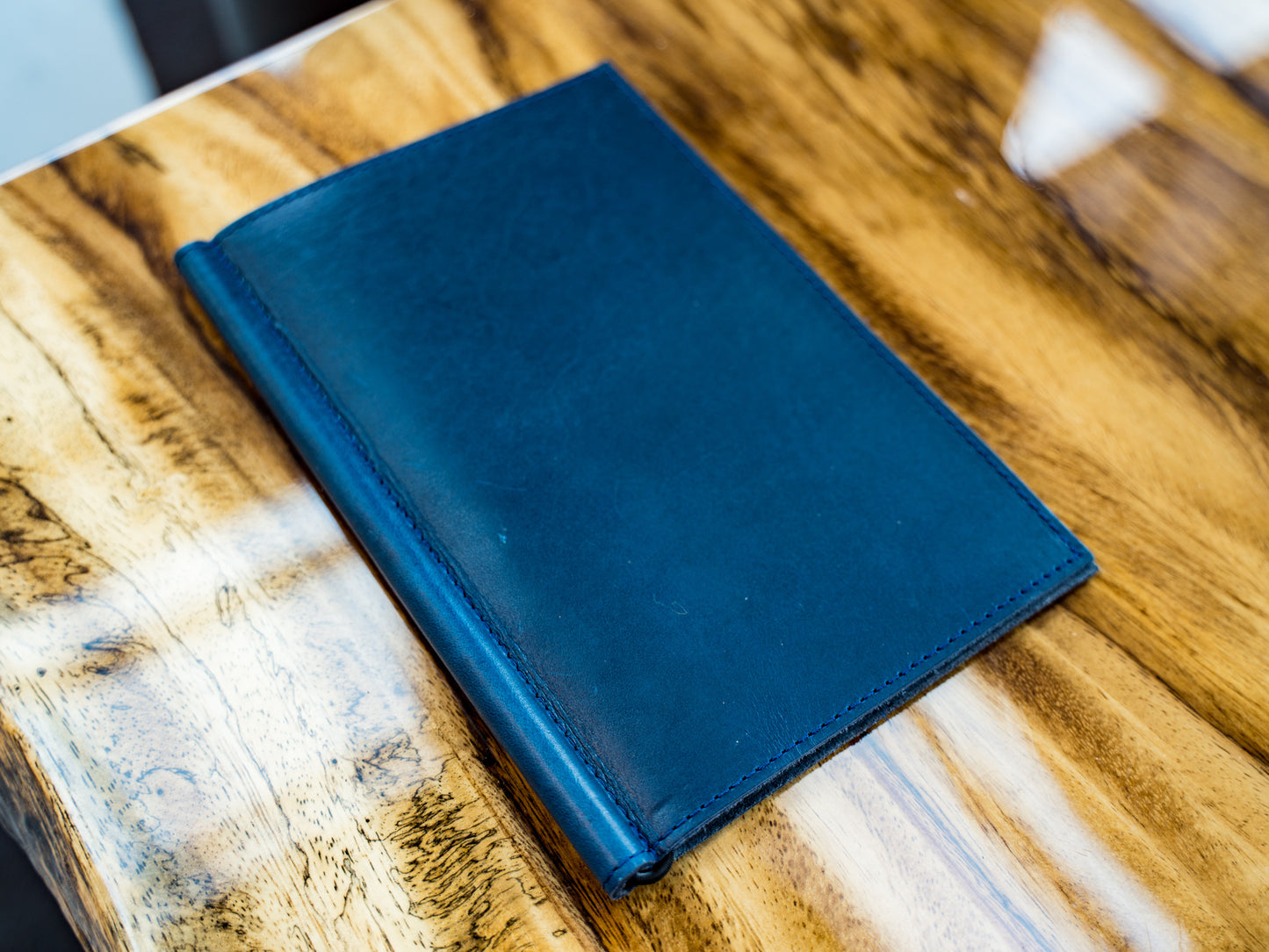 Milwaukee Leather Softcover Menu Holder - Navy Menu Cover - olpr.