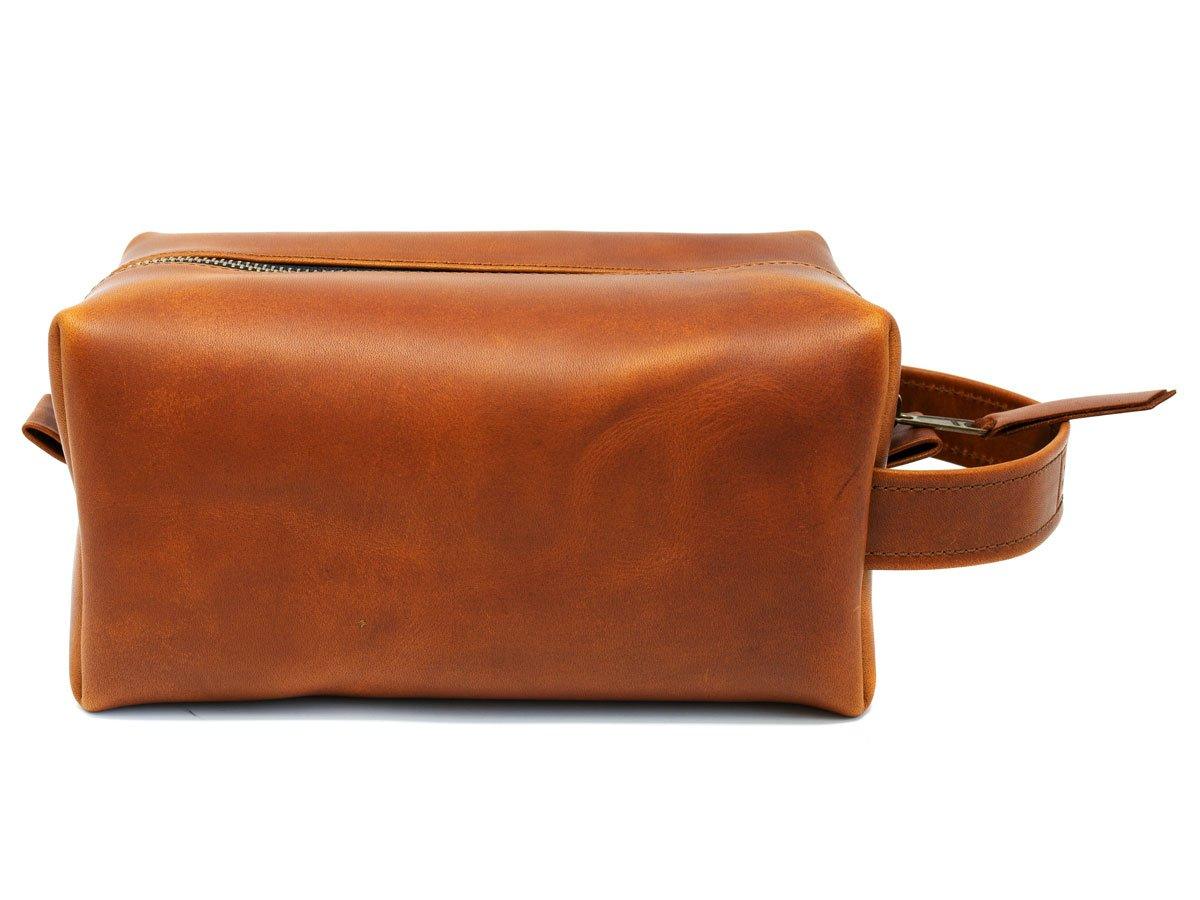 Milwaukee Leather Dopp Kit with Handle - Tan Toiletry Bag - olpr.