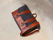 Canvas and Leather Messenger Bag Tan Briefcase - olpr.