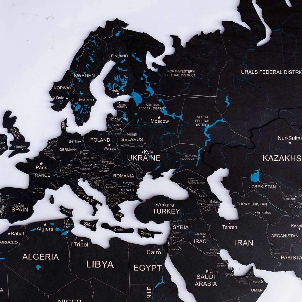 
                      
                        Black 2D Wooden World Map
                      
                    