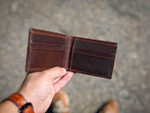 Milwaukee Leather Minimal Bifold Wallet - Chestnut Wallet - olpr.