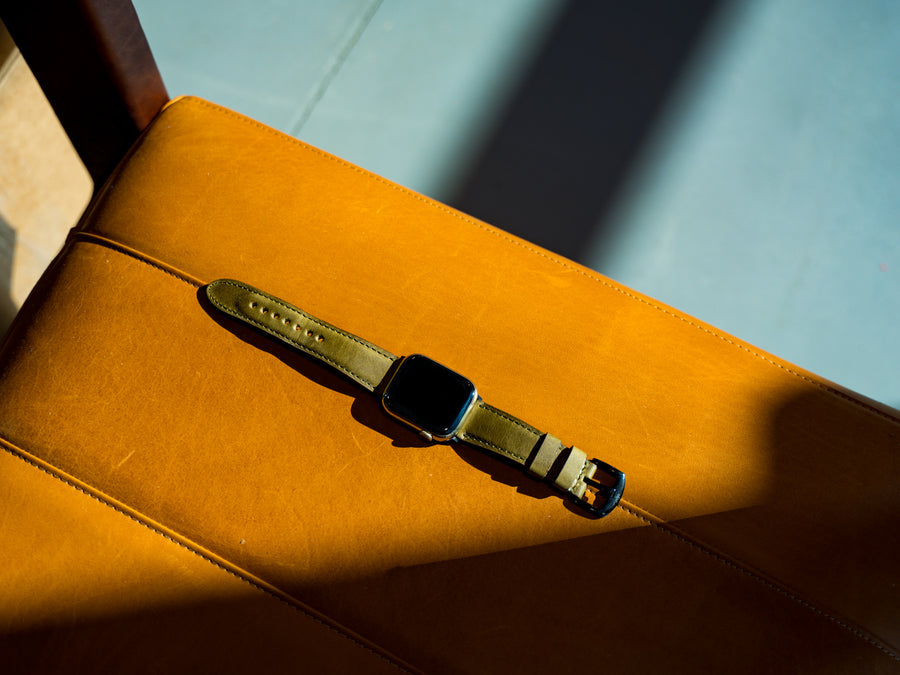 Milwaukee Leather Apple Watch Band - Olive iWatch Strap - olpr.