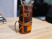 Milwaukee Leather Watch Roll with Lining - Chestnut Watch Case - olpr.