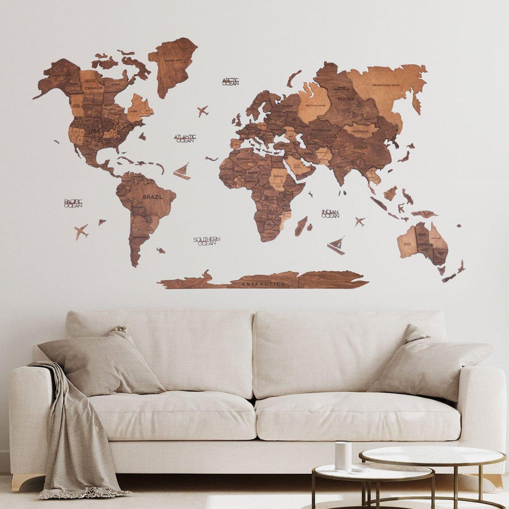 Oak 3D Wooden World Map Wooden Maps - olpr.