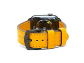 Italian Leather Apple Watch Band - Yellow iWatch Strap - olpr.