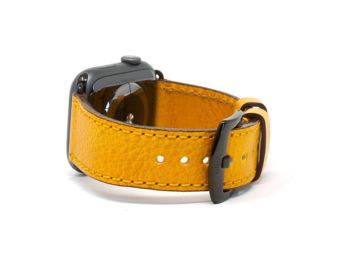 Italian Leather Apple Watch Band - Yellow iWatch Strap - olpr.