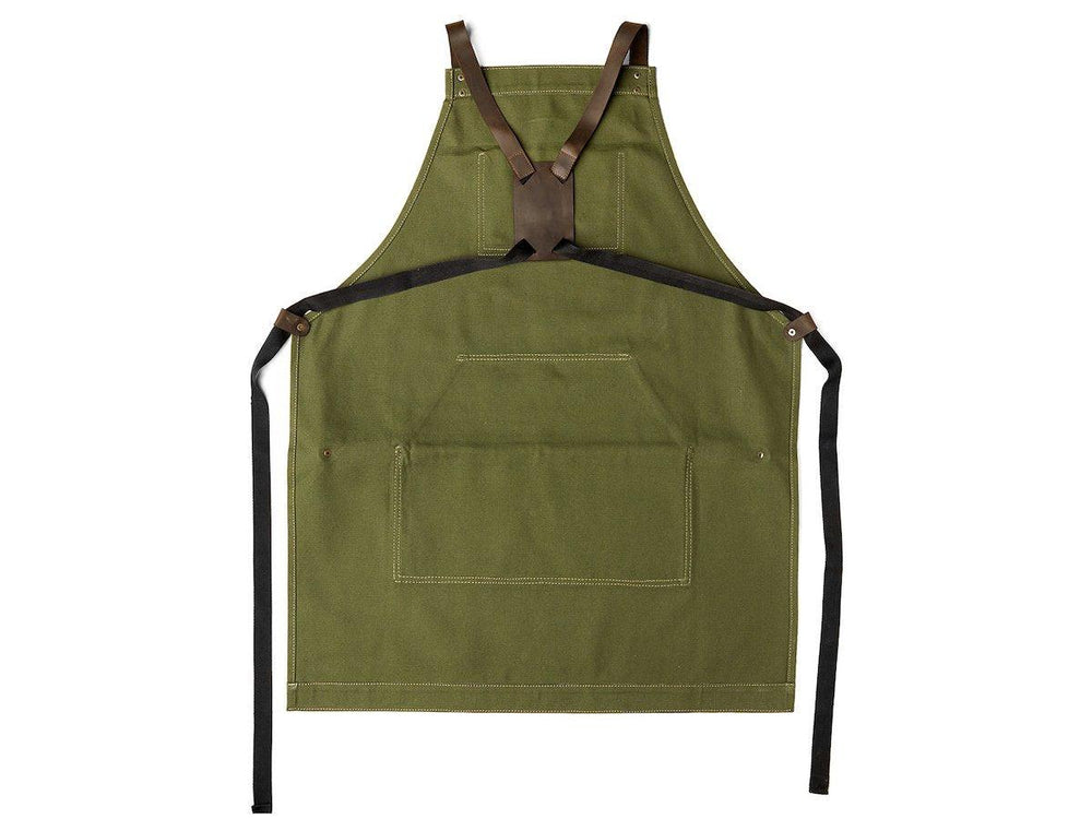 
                      
                        Canvas and Leather Apron - Green - olpr.
                      
                    
