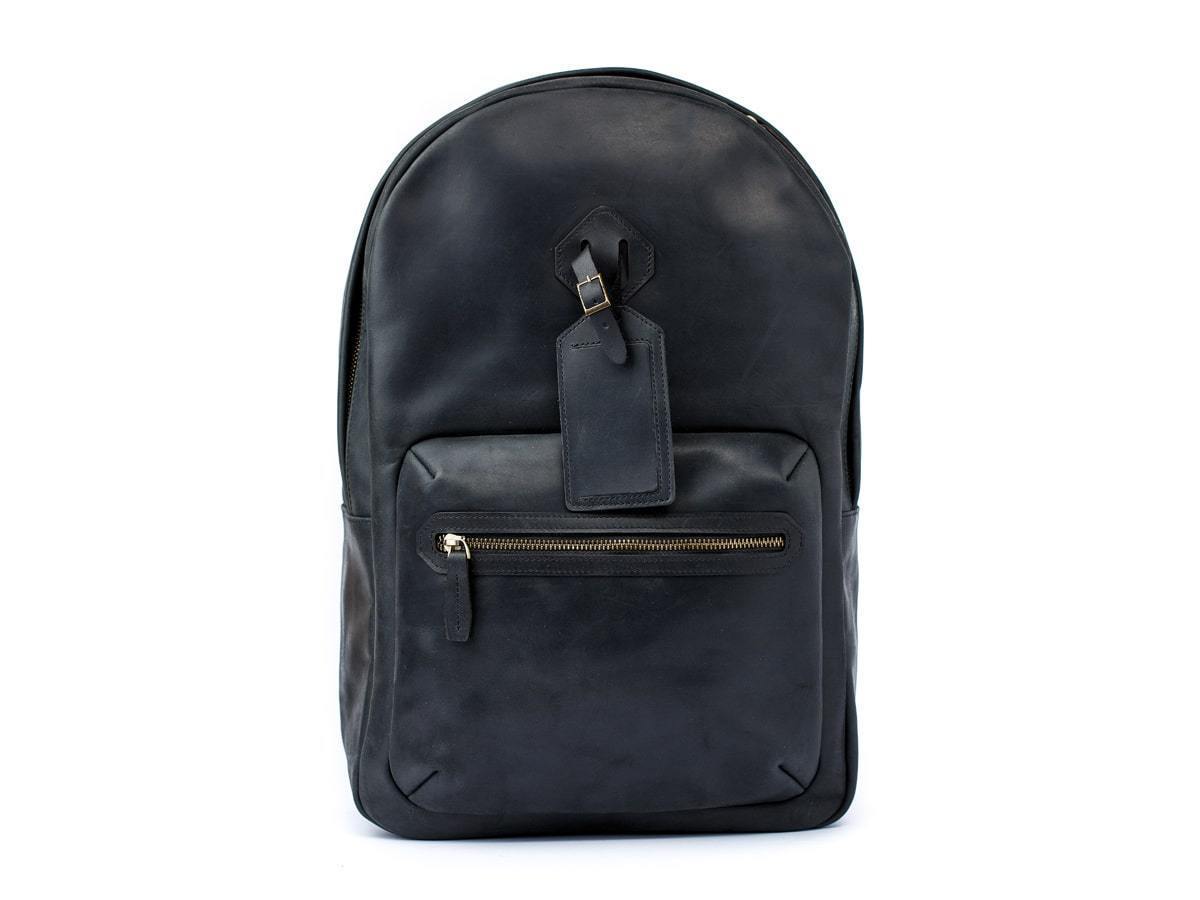 black label hipster leather backpack Crazy Horse Leather Backpack City - Black
