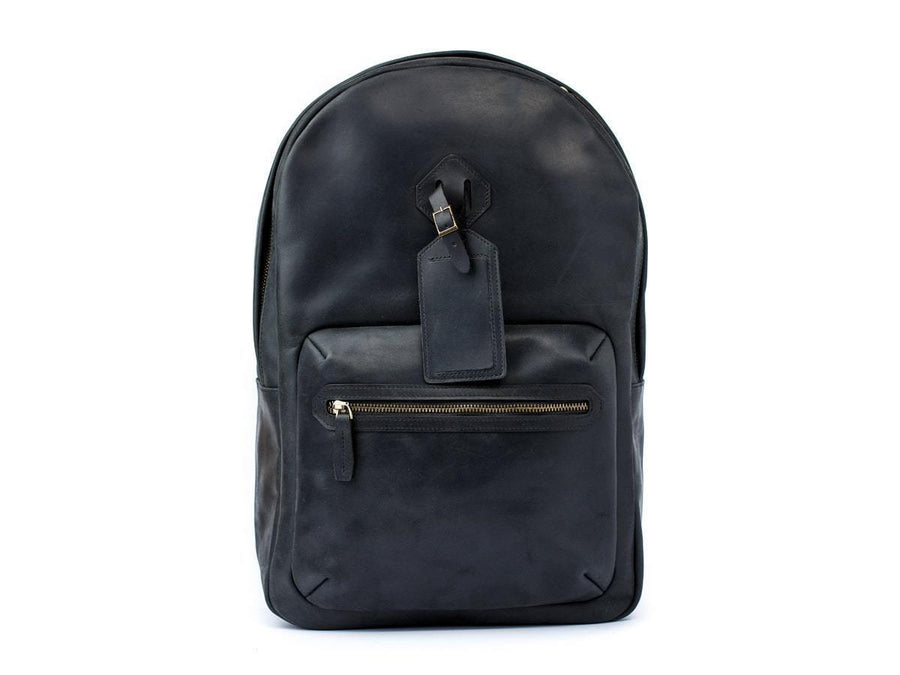 Crazy Horse Leather Backpack City - Black
