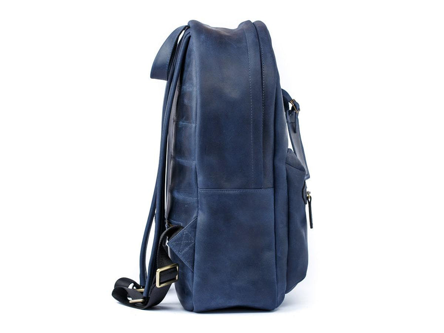 Crazy Horse Leather Backpack City - Navy | olpr. USA
