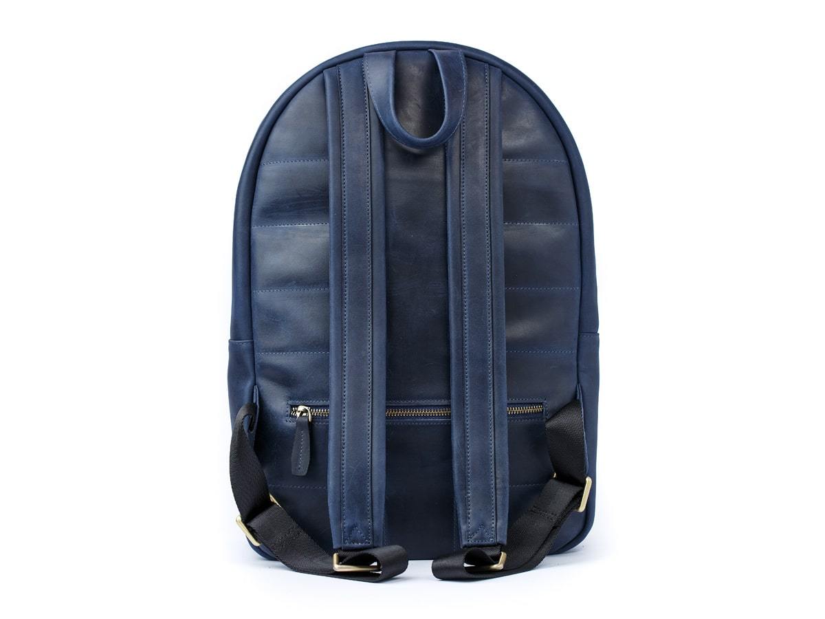 blue and brown leather backpack Men's Crazy Horse Leather Backpack City - Navy