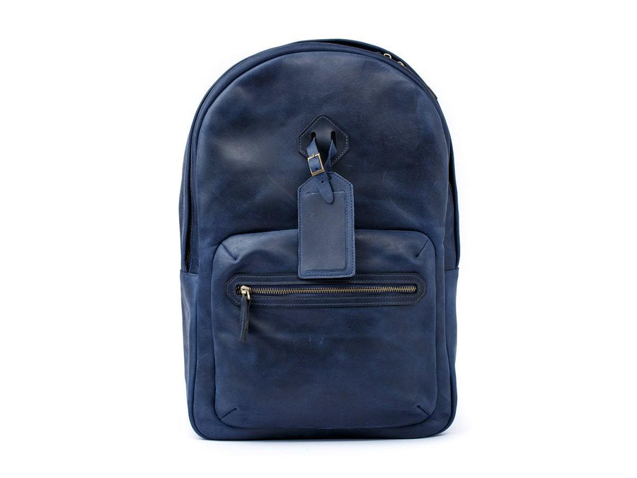 Crazy Horse Leather Backpack City - Navy | olpr. USA