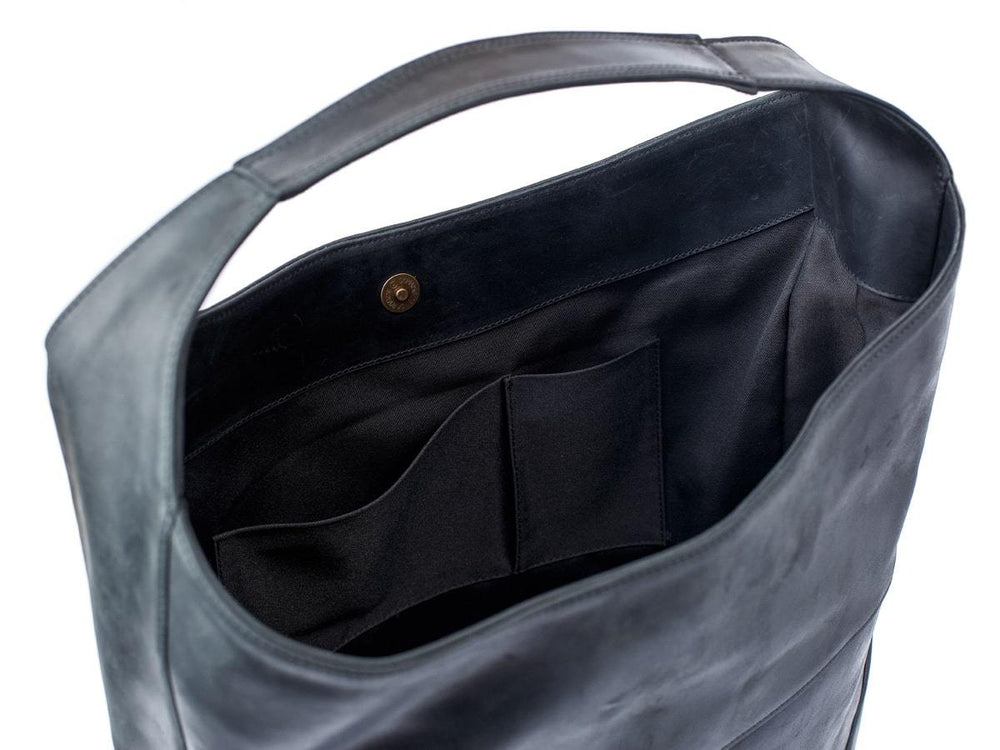 
                      
                        Crazy Horse Leather Hobo Bag - Black Women Bag - olpr.
                      
                    