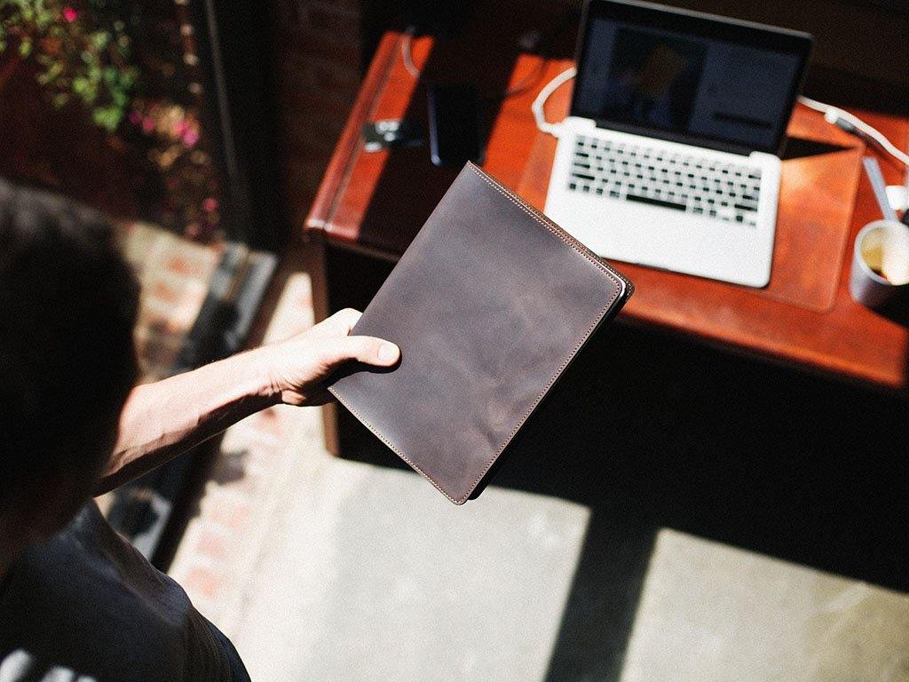 Crazy Horse Extra Large Leather Notebook - Brown Notebook - olpr.