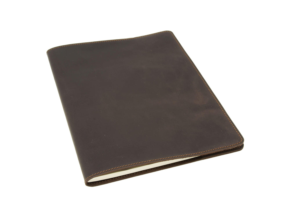 Crazy Horse Extra Large Leather Notebook - Brown Notebook - olpr.