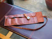 Crazy Horse Leather Watch Roll - Chocolate Watch Case - olpr.