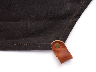 Waxed Canvas and Leather Apron - Dark Chocolate Apron - olpr.