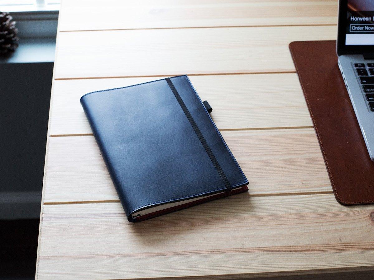 Journal Shell Case Personalized Leather Journal Case Leuchtturm1917 - Blue