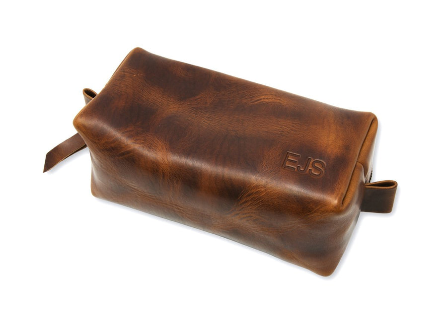 Handmade Leather Dopp Kit, Leather Toiletry Bag