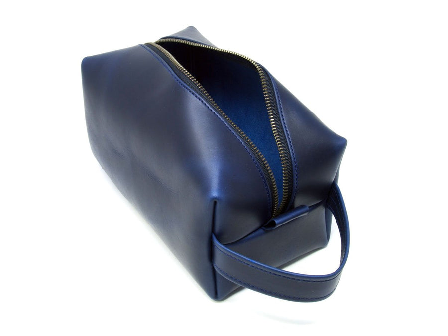 Milwaukee Leather Dopp Kit with Handle - Blue Toiletry Bag - olpr.