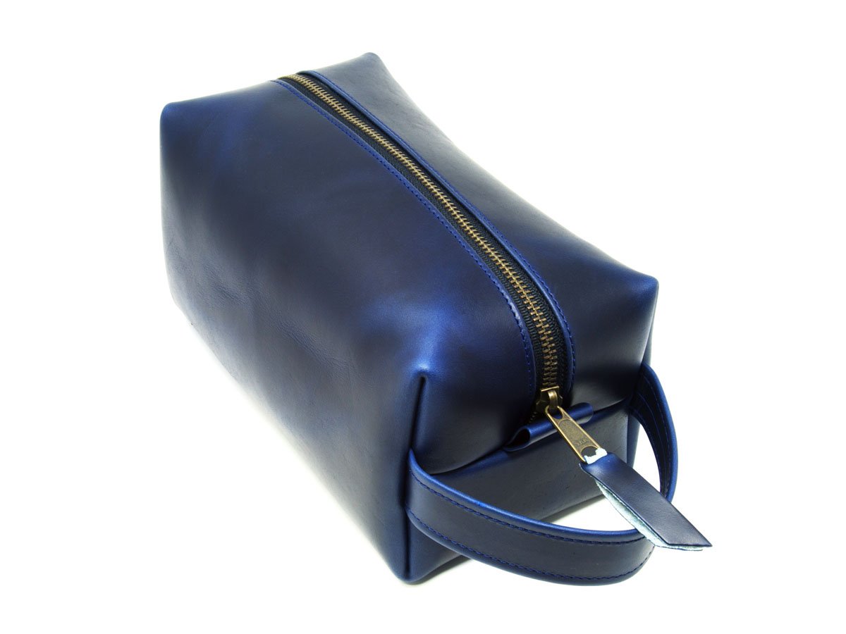 Milwaukee Leather Dopp Kit with Handle - Blue Toiletry Bag - olpr.