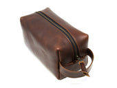 Milwaukee Leather Dopp Kit with Handle - Brown Toiletry Bag - olpr.