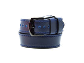 Milwaukee Leather Double Wrap Apple Watch Band - Blue iWatch Strap - olpr.